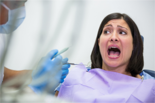 anxious dental patient yelling