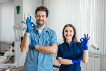 two happy dental hygienists 
