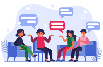 focus group gathered together 